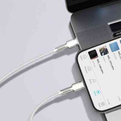 Дата кабель USB-C to Lightning 1.0m Cafule Metal PD 20W white Baseus (CATLJK-A02) Вінниця