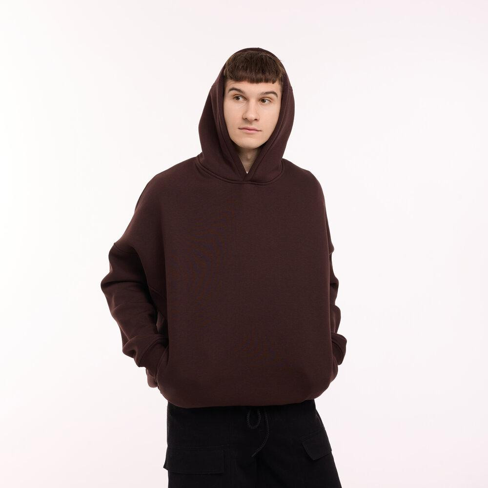 Шоколадне худі оверсайз чоловіче Pobedov Urbanist. Худі шоколадне чоловіче зима Київ - фото 1