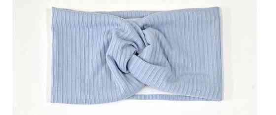 Пов'язка жіноча на флісі трикотажна блакитна Київ