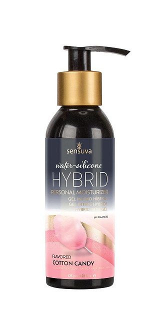 Змазка водно-силіконова Sensuva Hybrid Cotton Candy (125 мл) без цукру, можна для оральних пестощів Sex Aura Київ - фото 1