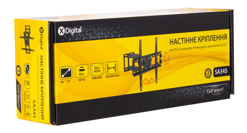 Кронштейн настенный X-Digital STEEL SA345 Black (5988311) Киев - изображение 3