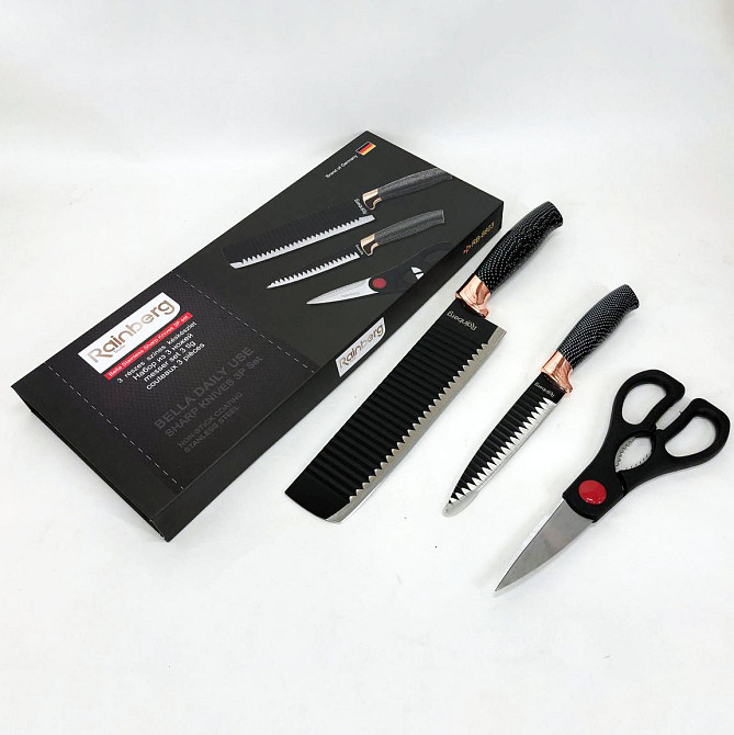 Набір ножиків для кухні Rainberg RB-8803, Набір кулінарних ножів ножів для домашнього кухаря CA-28 Львів - фото 1