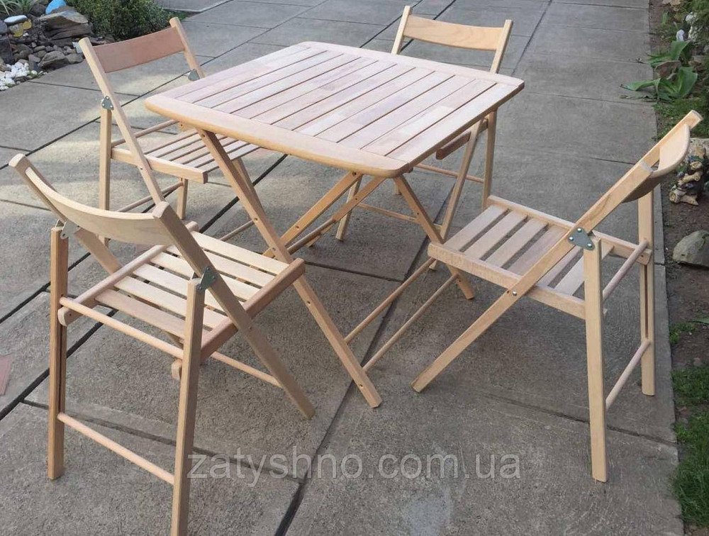 Меблі складні букові 4 стільці та стіл Київ - фото 5