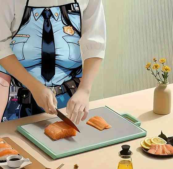 Фартух з приколом для жінок – жінка в поліцейській формі 72 на 53 см різнобарвний Київ