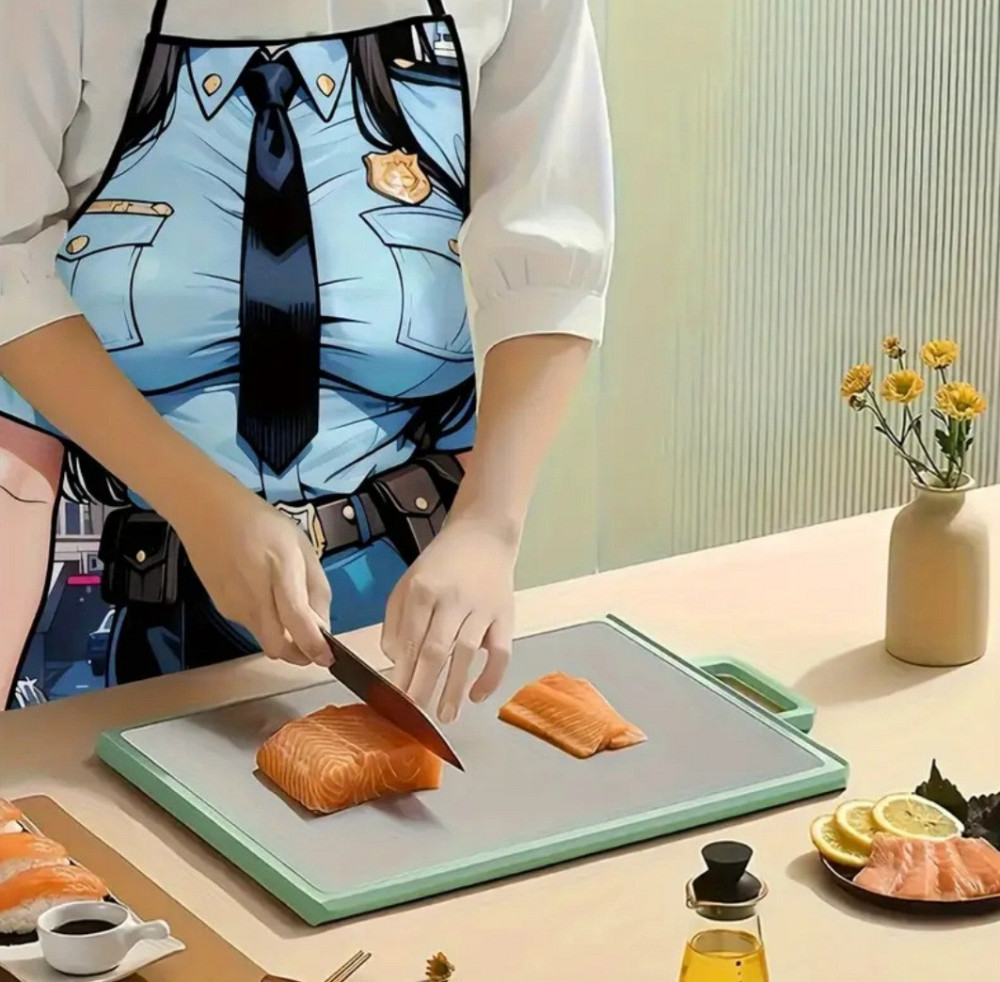 Фартух з приколом для жінок – жінка в поліцейській формі 72 на 53 см різнобарвний Київ - фото 4