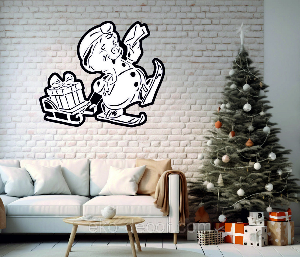 Декоративне настінне Панно «Сніговик», Декор на стену Київ - фото 1