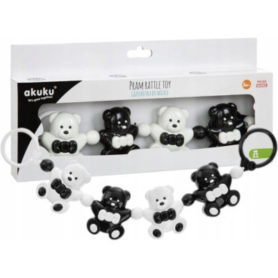 Игрушка на коляску Akuku брязкальце Мышка, черно-белый (A0468) Винница - изображение 3