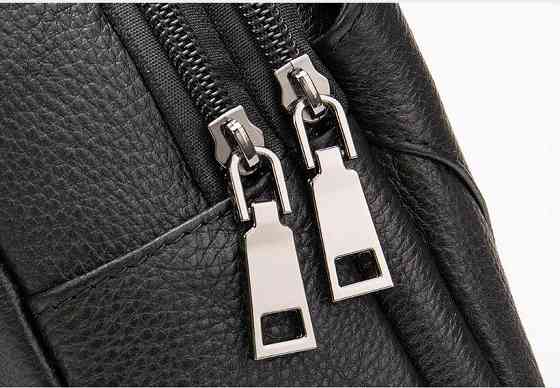 Сумка мужская слинг через плечо в зернистой коже Vintage 20249 Черная Киев