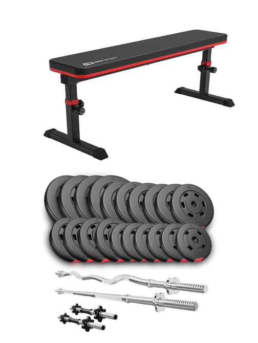 Набір Hop-Sport Premium 105кг з лавою HS-1025 Pro, штангами та гантелями Київ - фото 2