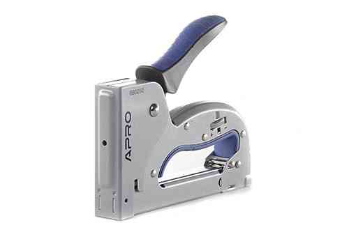 Степлер рессорный для скобы 4-14мм стальной корпус регулировка удара колесом APRO Ровно