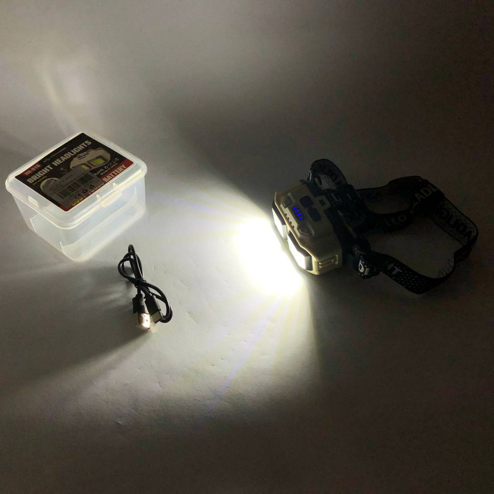 Налобна лампа, Ліхтар на голову з розсіяним світлом, Ліхтарик на голову із зарядкою AM-25 Львів - фото 1