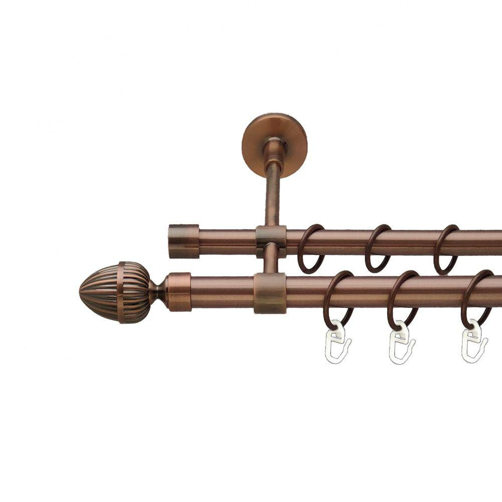 Карниз Orvit Одеон металевий дворядний закритий гладка труба кільце металеве Мідь 19\16 мм 200 см Львов - изображение 1