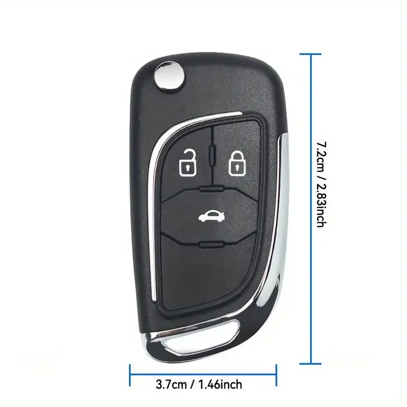 Выкидной ключ Opel Corsa E, корпус под чип, 2 кнопки DKT0269, HU100, новый корпус автоключа Киев - изображение 1