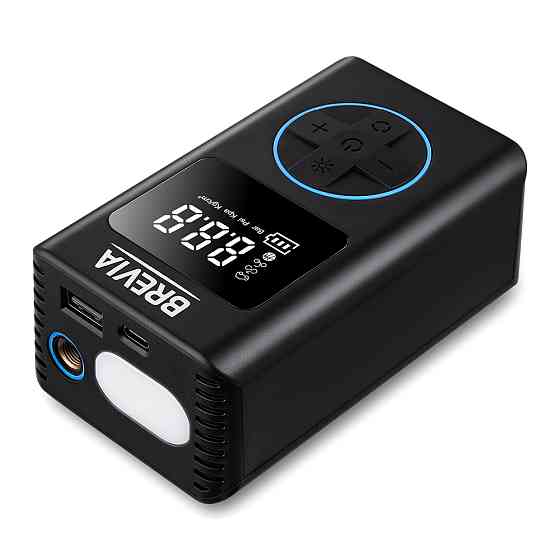 Компресор портативний Brevia 3в1 10Атм 19л/хв 4000mAh з LED-ліхтарем та автостопом + PowerBank Львів