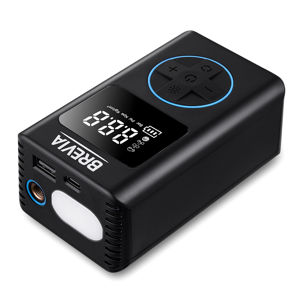 Компресор портативний Brevia 3в1 10Атм 19л/хв 4000mAh з LED-ліхтарем та автостопом + PowerBank Львів - фото 3