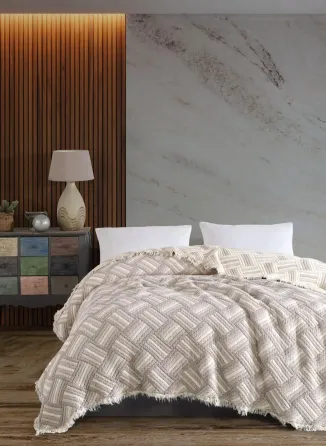 Муслиновое покрывало Mavi 230х250 см Бежевое Коломия