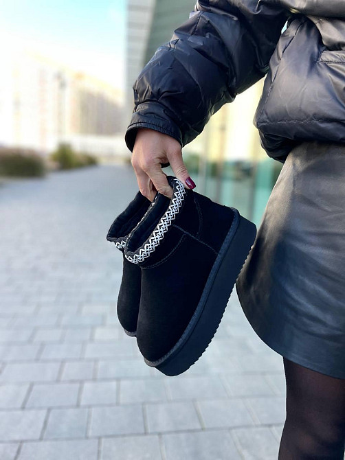 ITTS Угги жіночі ITTS чорні натуральна замша з теплим хутром высота 10 см (5639) Коломыя - изображение 8