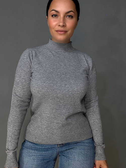 Светр жіночий A-N 106 водолазка гольф з коміром стійкою базовий, сірий, one size Київ - фото 16