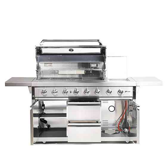 Газовий гриль SANTOS P-618, з бічним і заднім пальниками, нержавіюча сталь 900327 Код: 010948 Рівне