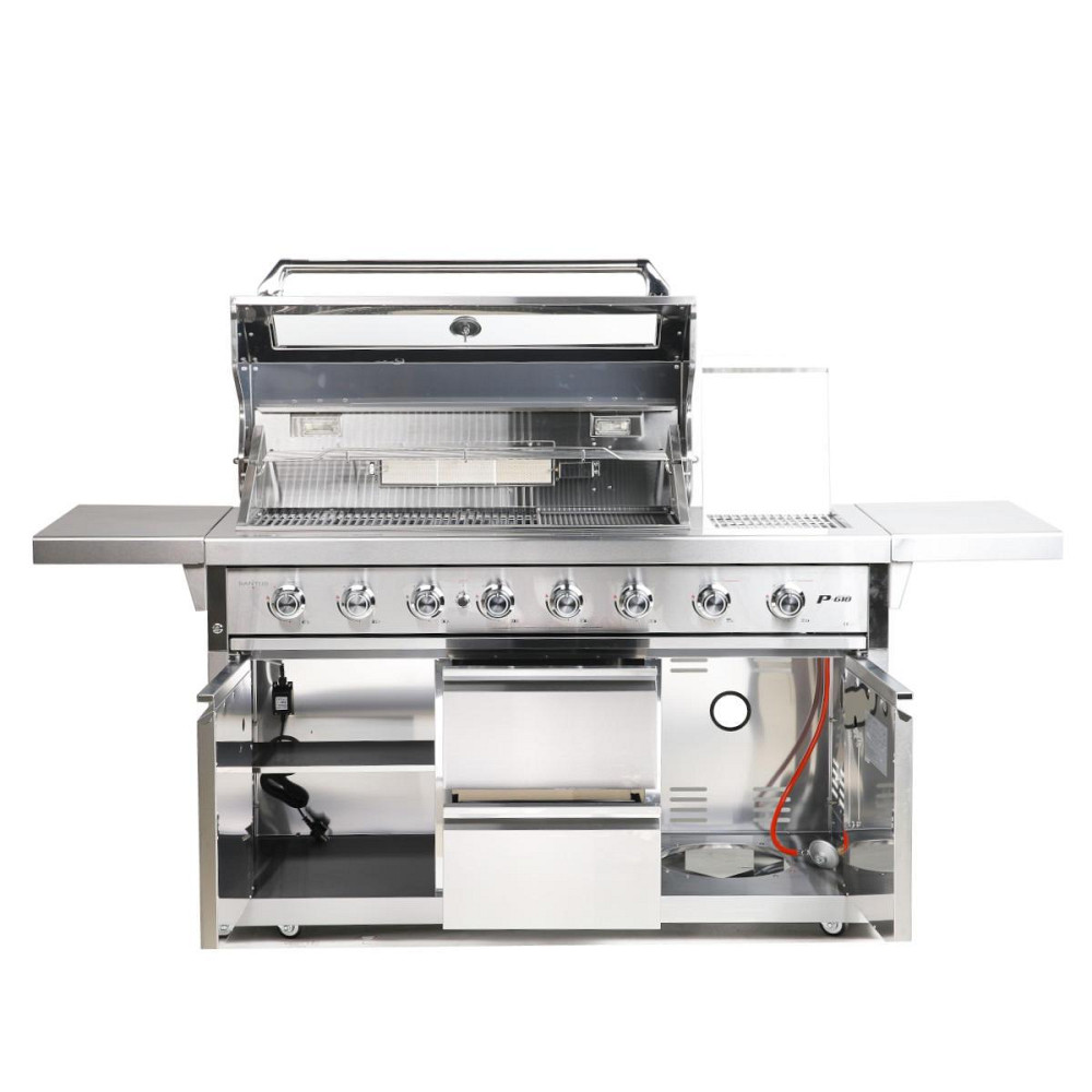 Газовий гриль SANTOS P-618, з бічним і заднім пальниками, нержавіюча сталь 900327 Код: 010948 Рівне - фото 4