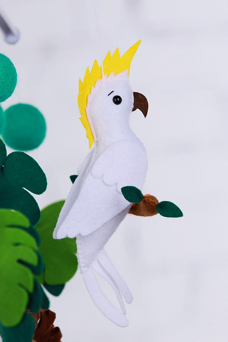 Дитячий музичний мобіль на ліжечко для немовлят WooolyWool «Какаду» з 35 мелодіями (М029) Київ - фото 5