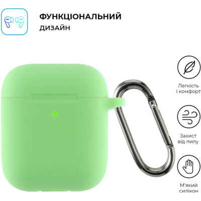 Чохол для навушників Armorstandart Ultrathin Silicone Case With Hook для Apple AirPods 2 Spearmint (ARM59693) Вінниця - фото 2