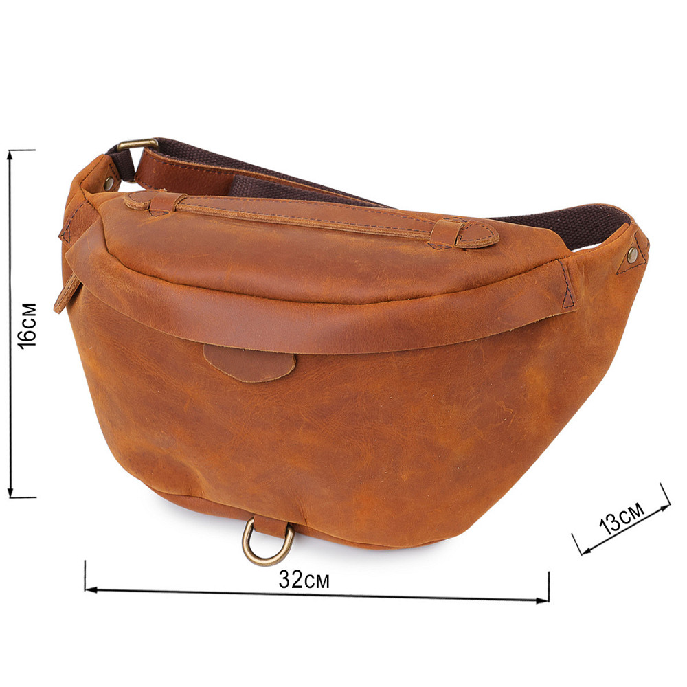 Кожаная мужская сумка на пояс Коричневый (Vintage) Киев - изображение 7