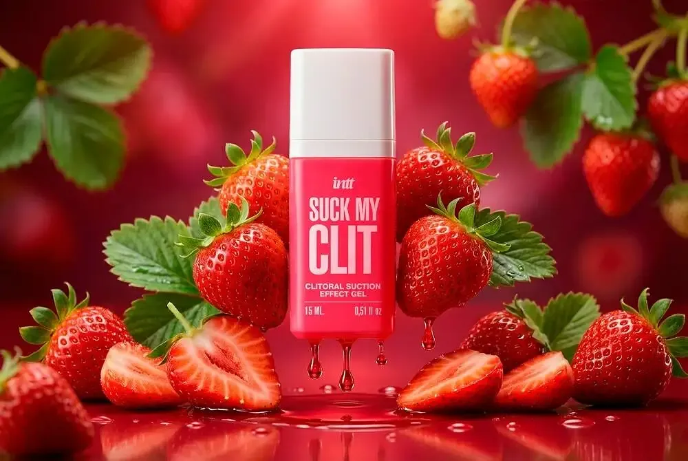 Смоктайзер для клітора Intt Suck My Clit Wild Strawberry (15 мл), полуниця, гель з ефектом посмоктування Львів - фото 8