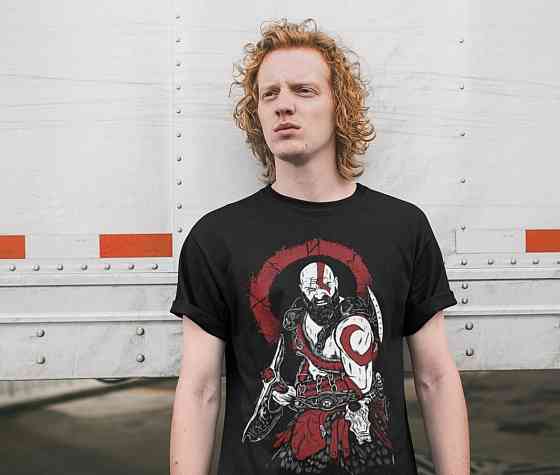 Футболка для мальчика аниме Кратост Год Вар Гхост оверсайз (рост от 165 до 180 ) Черний AnimeJ1127m Днепр