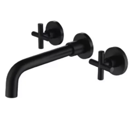 Смеситель для умывальника настенный WEZER VAL10-10-BLACK черный Киев