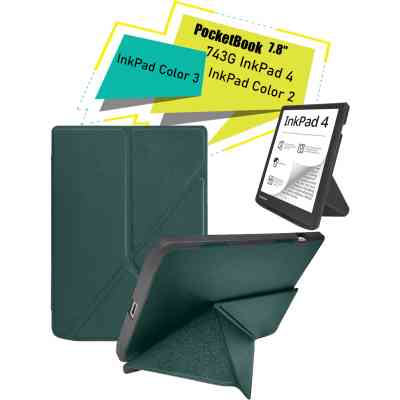 Чехол для электронной книги BeCover Ultra Slim Origami PocketBook 743G InkPad 4/InkPad Color 2/InkPad Color 3 (7.8") Dark Green (713084) Винница