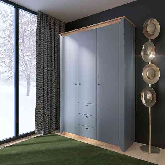 Шкаф трехдверный Эверест Нордик-1400 Графит + Дуб крафт золотой (DTM-5538) Днепр