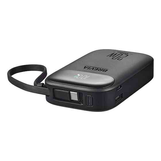 Повербанк (Power Bank) Brevia ePower 10000mAh PD20W CompactMini LCD черный + кабель Львов