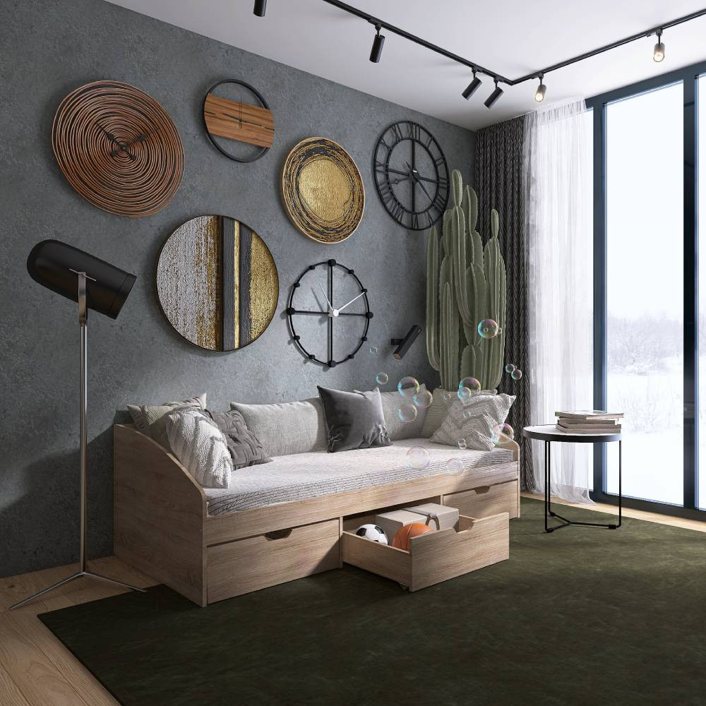 Ліжко односпальне з ящиками Еверест Комфорт 3 193х84х59 см Дуб сонома (DTM-5727) Дніпро - фото 1