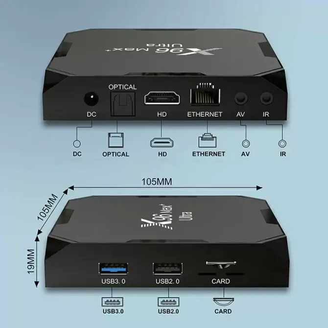 Смарт ТВ приставка X96 Max+ Plus ULTRA 4/64 Гб Android Smart TV Box Андроїд 11 ТВ бокс Київ - фото 7