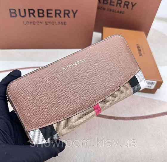 Жіночий шкіряний гаманець Burberry (3341) brown Київ