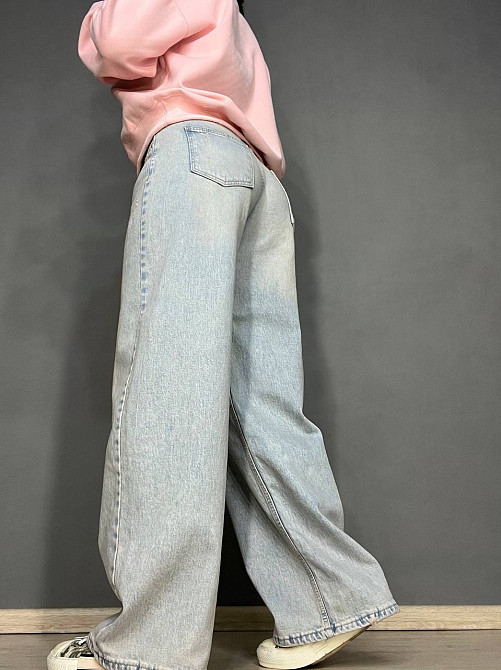 Джинсы женские I8 52406 широкие Baggy бананы с поясом веревкой голубые, голубой, 30, 30, 82 см, 119 см Киев - изображение 7