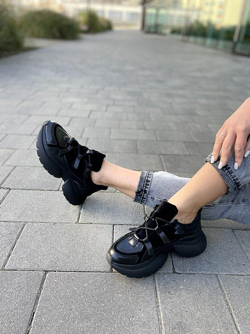 Molly Кросівки жіночі MOLLY 819 чорні (весна-осінь, шкіра+замша натуральна) (5162) 37р.38р.39р. Коломыя - изображение 9