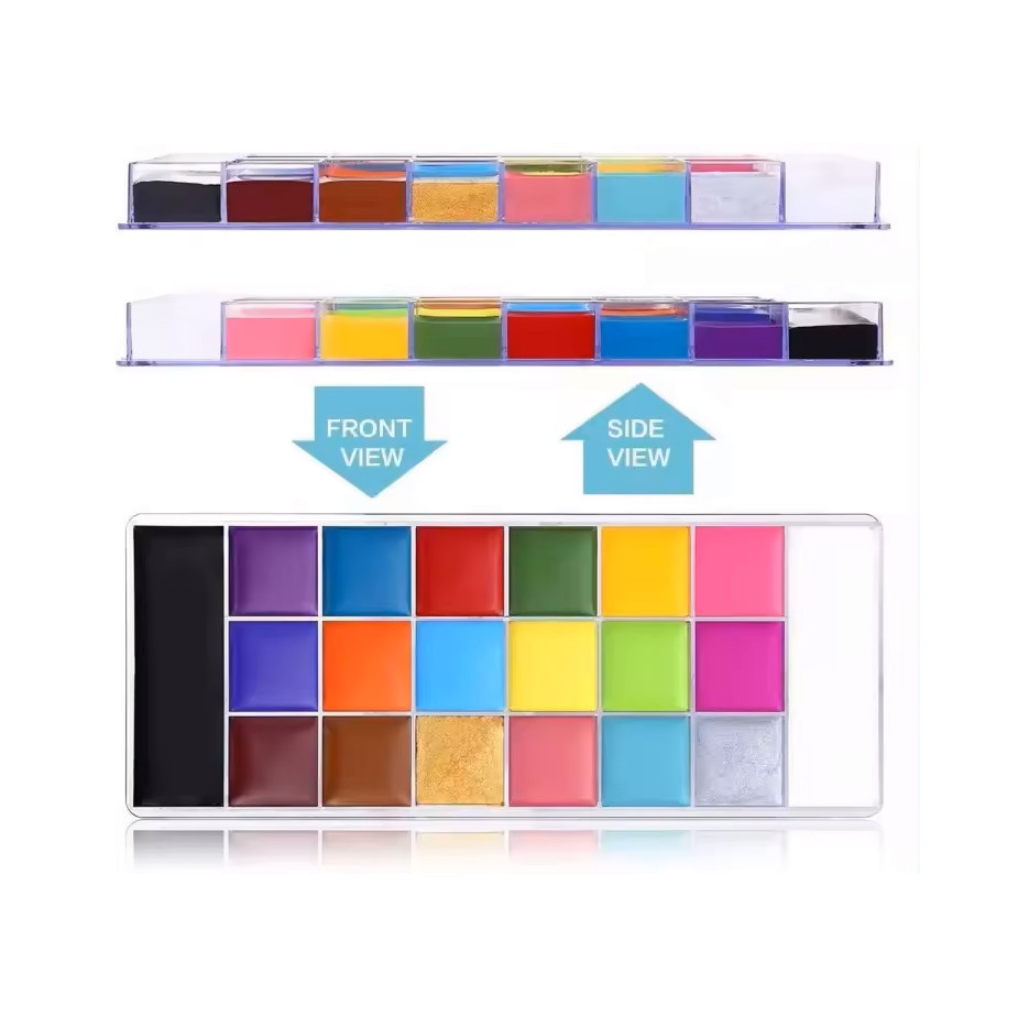 Масляные краски для лица на водной основе безопасные для кожи, набор для рисования бодиарт, 20 цветов Каменец-Подольский - изображение 4