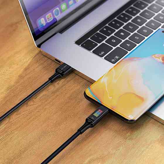 Кабель USB - Type-C ACEFAST C7-04 3A 1.2m nylon zinc connectors LED Black 6974316282785 Одесса