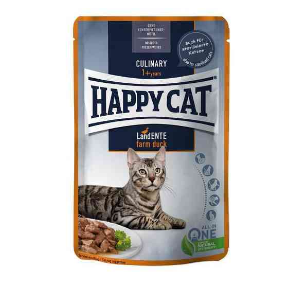 Вологий корм Happy Cat (Хепі Кет) Culinary Land-Ente з качкою для кішок (шматочки в соусі), 85 г Вінниця
