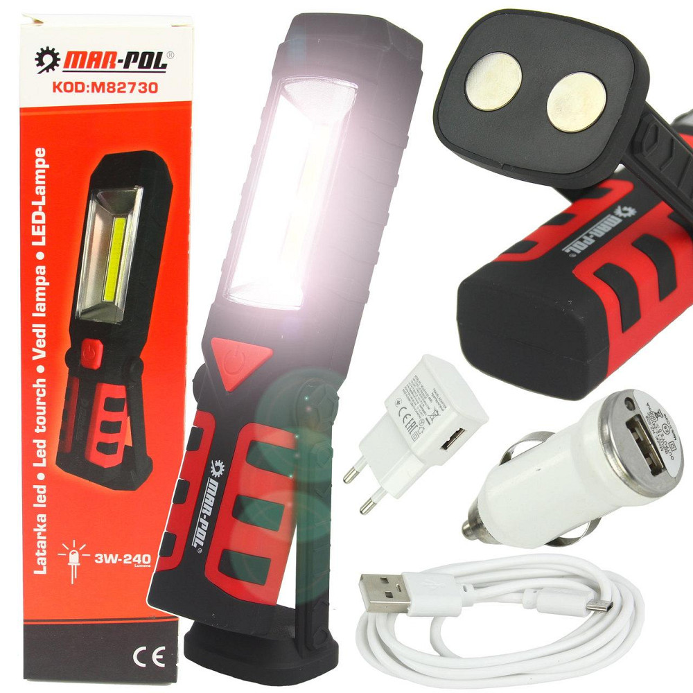 Ліхтарик багатофункційний LED 240 lm з опцією PowerBank червоно-чорний Київ - фото 1