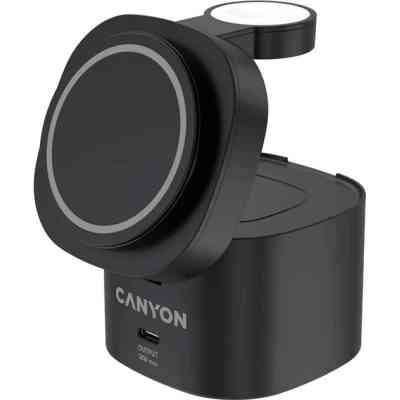 Зарядний пристрій Canyon 4-in-1 wireless charging stand 30W + charger 65W + cable 1.0m black (CNS-WCS405B) Вінниця