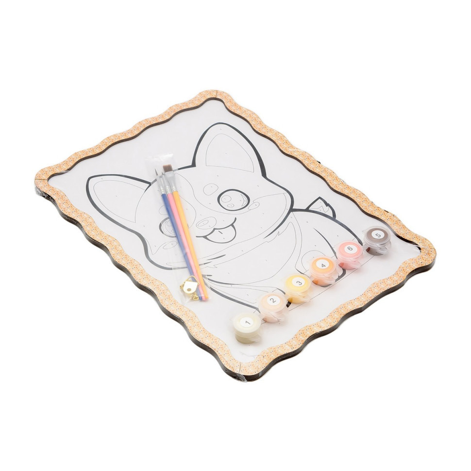 Картина по номерах "Коргі" Puz-22941 формат А4 пензлик, фарби, кріплення для стіни Вінниця - фото 2