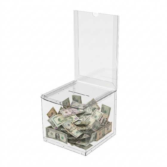 Скринька для пожертвувань EKOSTAR із замком 215х215х200/500 мм Київ