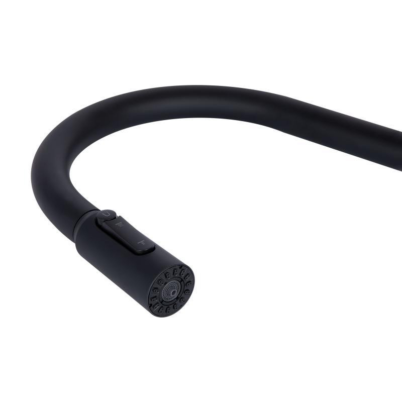 Смеситель для кухни Qtap Rozcesti с выдвижным изливом с подключением для питьевой воды QTROZ366BLM45940 Black Харьков - изображение 5