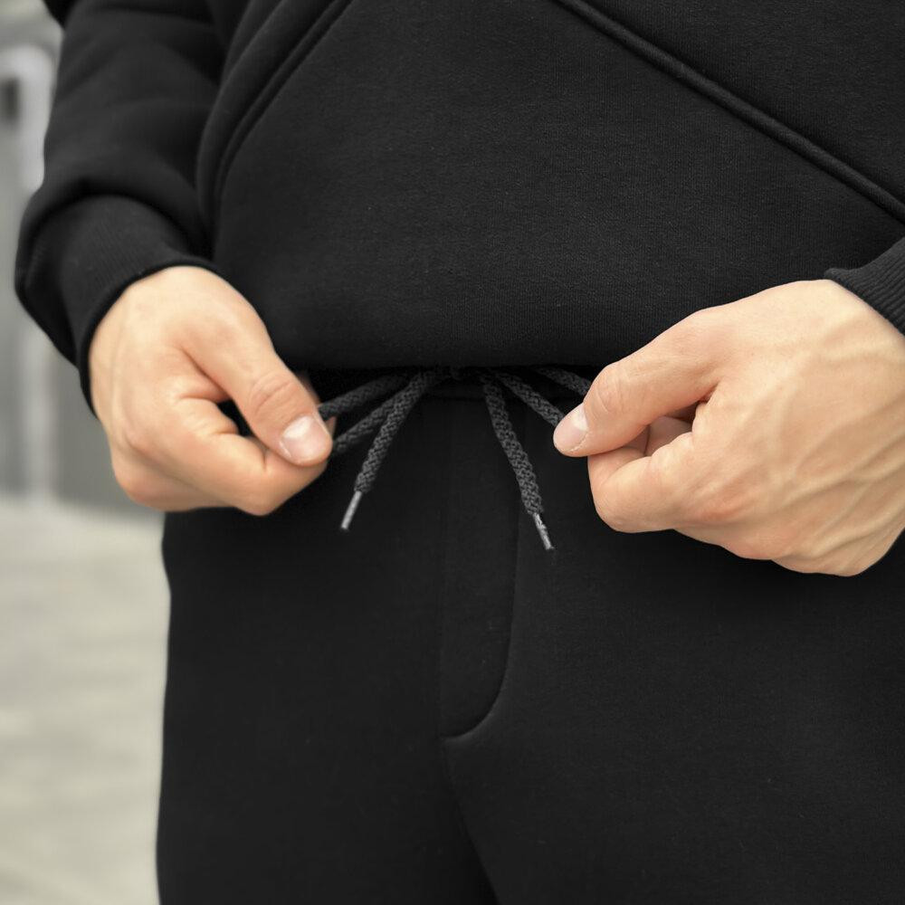 Чорний чоловічий спортивний костюм осінь/зима з капюшоном Pobedov Space Київ - фото 5