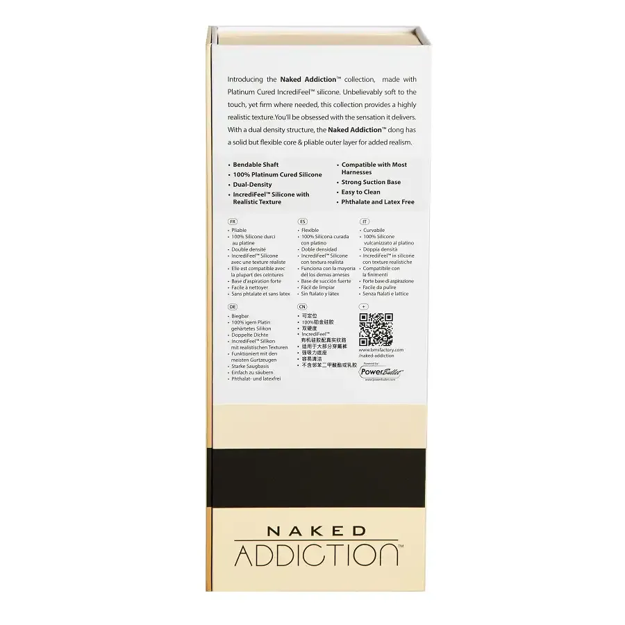 Фалоімітатор Naked Addiction — 9″ Silicone Dual Density Bendable Dildo Vanilla, віброкуля в подаруно Львів - фото 10
