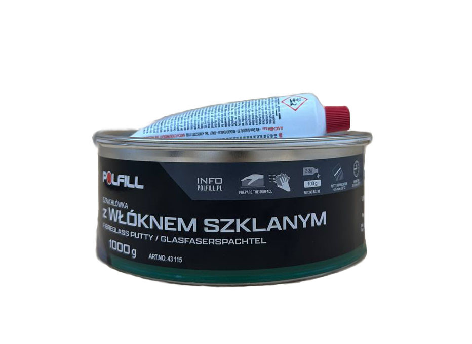 Шпаклівка із скловолокном + затв. 1кг зелену Polfill Київ - фото 1