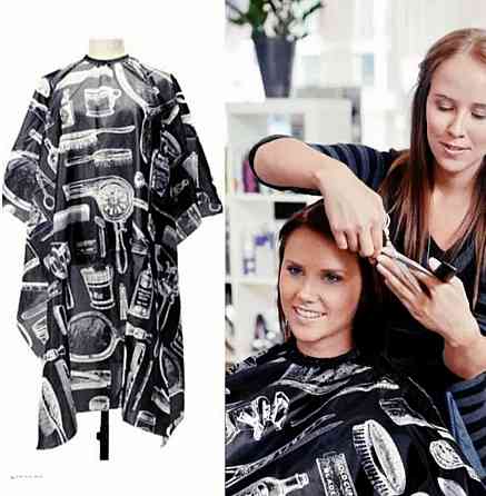 Парикмахерская накидка для стрижки и покраски 110 на 140 см черный Киев